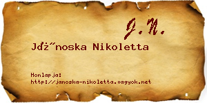 Jánoska Nikoletta névjegykártya