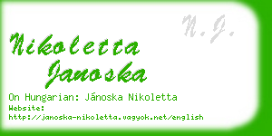 nikoletta janoska business card