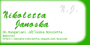 nikoletta janoska business card